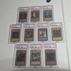 Yu-Gi-Oh! PSA Graded 10-Card Lot Dark Magician/Blue-Eyes DRAGON - Image 1