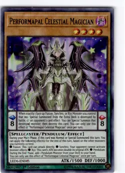 Yu-Gi-Oh 1st edition Performapal Celestial Magician Super Rare #LED6-EN045 - Image 1