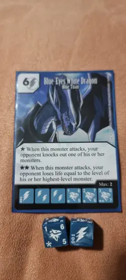 Wizkids Neca Dicemasters Yu-gi-oh Common Card & Dice Blue Eyes White Dragon #001 - Image 1
