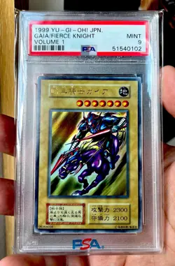 YUGIOH PSA 9 GAIA THE FIERCE KNIGHT | 1999 VOLUME 1 Ultra Rare INITIAL PRINT 🎁 - Image 1