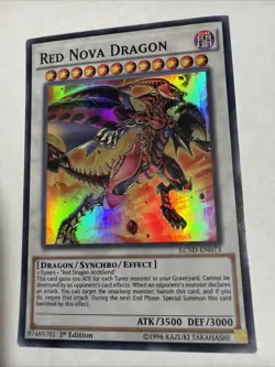 YUGIOH RED NOVA DRAGON LC5D-EN073 SUPER 1ST ED NM - Image 1