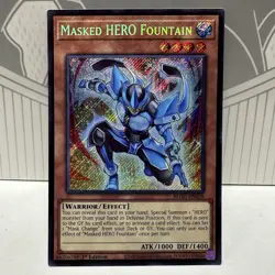 Yugioh TCG - Masked HERO Fountain BLGG-EN029 Secret Rare 1st Ed NM 1000/1400 - Image 1
