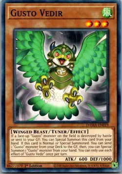 Gusto Vedir DAMA-EN019 Common Dawn of Majesty Yu-Gi-Oh 1st Edition LP - Image 1