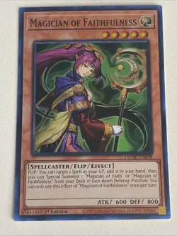 Yugioh - Magician of Faithfulness x 3 - 1st Edition Super Rare NM - Free Holo B - Image 2