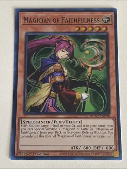 Yugioh - Magician of Faithfulness x 3 - 1st Edition Super Rare NM - Free Holo B - Image 3