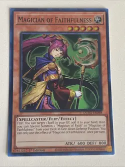 Yugioh - Magician of Faithfulness x 3 - 1st Edition Super Rare NM - Free Holo B - Image 4
