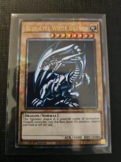 QCR Blue-Eyes White Dragon Quarter Century Secret Rare Yugioh NM TCG MP24-EN001 - Image 1