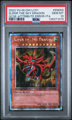 Slifer The Sky Dragon, LC01-EN002, PSA 10, QCSE-Attribute ERROR-Italian, YUGIOH - Image 1