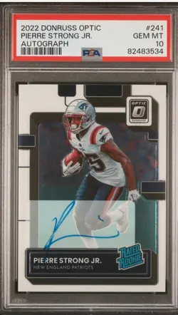 2022 Panini Donruss Optic Pierre Strong Jr. #241 Rated Rookie Auto /150 PSA 10 - Image 1