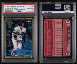 2024 TOPPS Silver Pack SHOHEI OHTANI 1989 Chrome Update Gold #35 PSA 10 POP 3 - Image 3