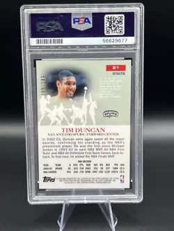 2003 TOPPS PRISTINE REFRACTOR #21 TIM DUNCAN 089/149 PSA 10 SAN ANTONIO SPURS - Image 2