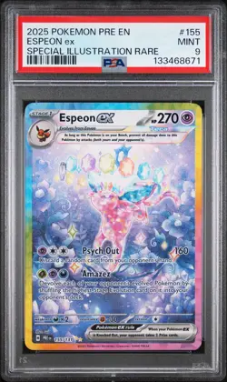 2025 POKEMON PRE EN-PRISMATIC EVOLUTIONS #155 ESPEON EX PSA 9 - Image 1