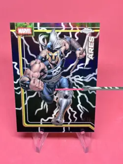 2026 Topps Chrome Marvel 008 Ares Storm Lighting Black Refractor SP /10 - Image 1