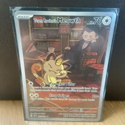 Pokemon TCG Team Rocket's Meowth Card 203/182 - Image 1