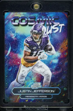 Justin Jefferson 2025 Topps Cosmic Chrome #CD-17 Cosmic Dust Insert SSP Vikings - Image 1