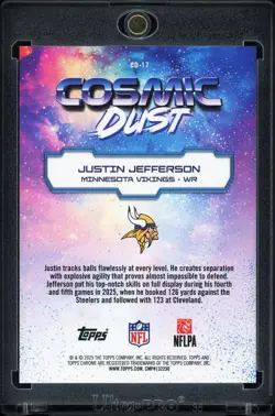 Justin Jefferson 2025 Topps Cosmic Chrome #CD-17 Cosmic Dust Insert SSP Vikings - Image 2