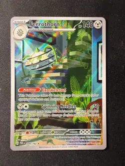 Pokemon TCG Ferrothorn 209/182 Illustration Rare – Paradox Rift – Near Mint - Image 2