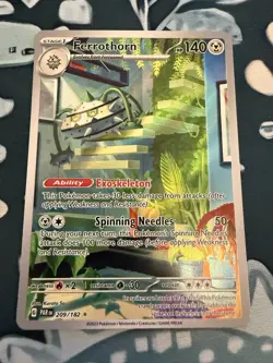 Pokemon TCG Ferrothorn Illustration Rare Card 209/182 Paradox Rift - Near Mint - Image 1