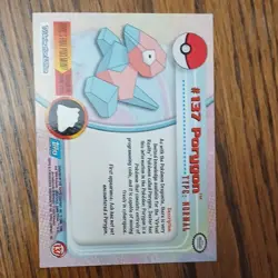 Topps 2000 Pokemon TV Animation Edition Porygon #137 Card English - Image 2