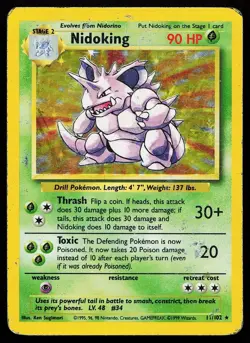 Nidoking 11/102 Holo Rare Base Set Unlimited Pokemon Card - Image 1