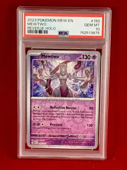 2023 Pokemon Scarlet & Violet 151 Mew EN MEWTWO Reverse Holo Card 150 PSA 10 - Image 1