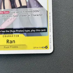 ONE PIECE Card OP14-114 UC Ran Kuja Pirates Yellow Ranged Character - Image 3