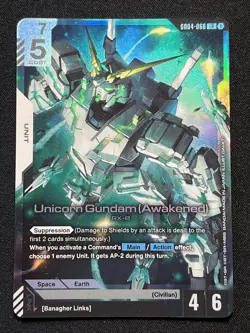 Gundam Card Game TCG GD04 Phantom Aria Unicorn Gundam (Awakened) LR #GD04-066 - Image 1