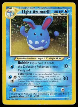 Light Azumarill 13/105 Unlimited Holo Rare Neo Destiny Pokemon Card - Image 1