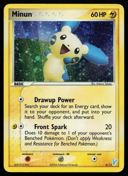 Minun 6/12 Holo EX Trainer Kit 2 Pokemon Card - Image 1