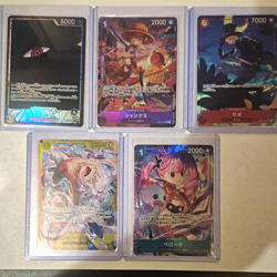 Bandai One Piece Card Game OP-01 Holo Parallel Japanese 5-Card Lot Shanks - Image 1