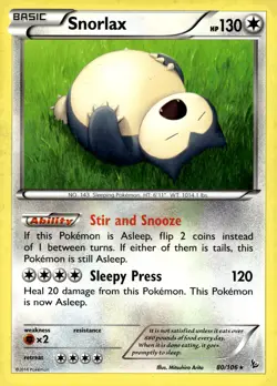 Snorlax #80/106 XY - Flashfire Near Mint or Better - Pokemon Card - Image 1