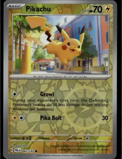Pikachu - Common SV: Paldean Fates 018/091 Lightning Reverse Holo Pokemon Card - Image 1