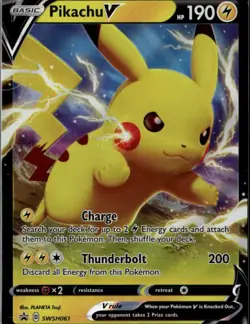 Pikachu V Promo SWSH: Sword & Shield Promo Cards SWSH061 Lightning Holo Pokemon - Image 1