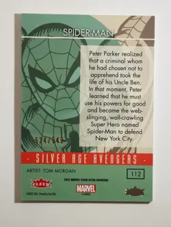 2022 Fleer Ultra Avengers SPIDER-MAN 524/549 Silver Age Avengers Orange Foil - Image 2