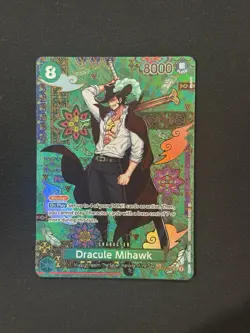 OP12-030 Dracule Mihawk SP Alt Art AA NM English One Piece TCG Azure - Image 1