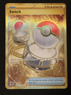 Switch 206/165 Scarlet & Violet 151 Gold Hyper Rare Pokemon Card NM - Image 1