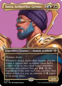 Satya, Aetherflux Genius (Borderless) - CMH3 MTG - Light Play - Image 1