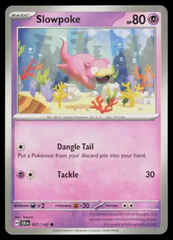 SLOWPOKE 57/142 STELLAR CROWN POKEMON CARD NEAR MINT - Image 1