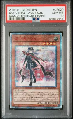 Yu Gi Oh Sky Striker Rose PSA 10 20th Secret Rare Collector Card - Image 1