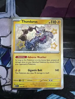 Pokemon - Thundurus - 139/091 - SV Paldean Fates - Shiny Rare Card - Image 1
