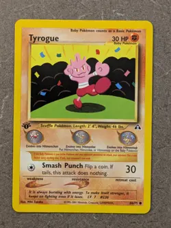 Pokemon Card 2000 1ST EDITION TYROGUE 66/75 Neo Discovery Common NM - Image 1