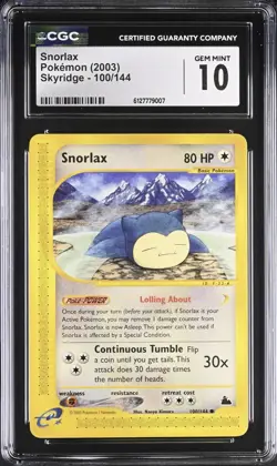 Pokemon Snorlax 100/144 Skyridge - CGC 10 - Image 1