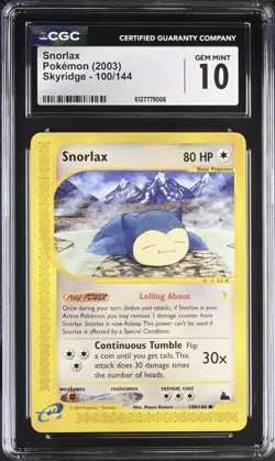 Pokemon Snorlax 100/144 Skyridge - CGC 10 - Image 2