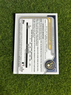 Cooper Pratt Signed 2024 1st Bowman Chrome Purple /250 IP Auto #137 Brewers GTP - Image 2