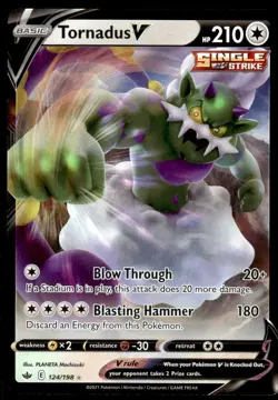 Pokemon TCG Chilling Reign #124/198 Tornadus V NM - Image 1