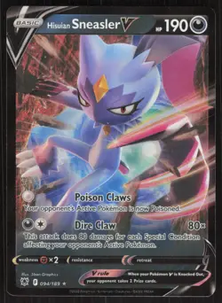 Pokemon TCG SWSH10: Astral Radiance #094/189 Hisuian Sneasler V NM - Image 1