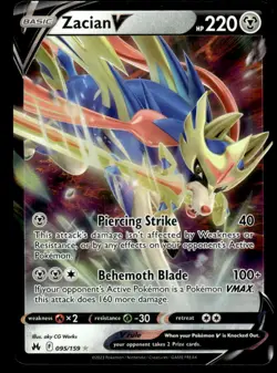 Pokemon TCG Crown Zenith #095/159 Zacian V NM - Image 1