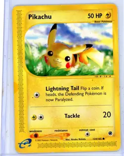 Pikachu 124/165 Common Expedition Base Set Pokemon Moderately Played - Image 1