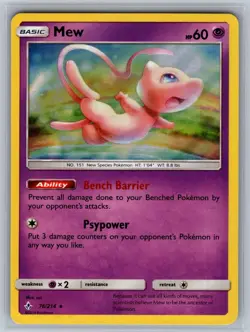 Pokemon Mew 76/214 Holo Rare Unbroken Bonds NM - Image 1