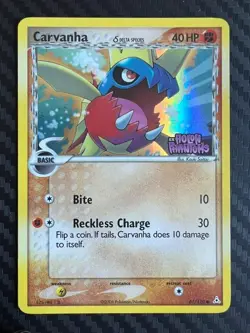 Pokemon TCG Carvanha Delta Species 61/110 Holon Phantoms Reverse Holo LP - Image 1
